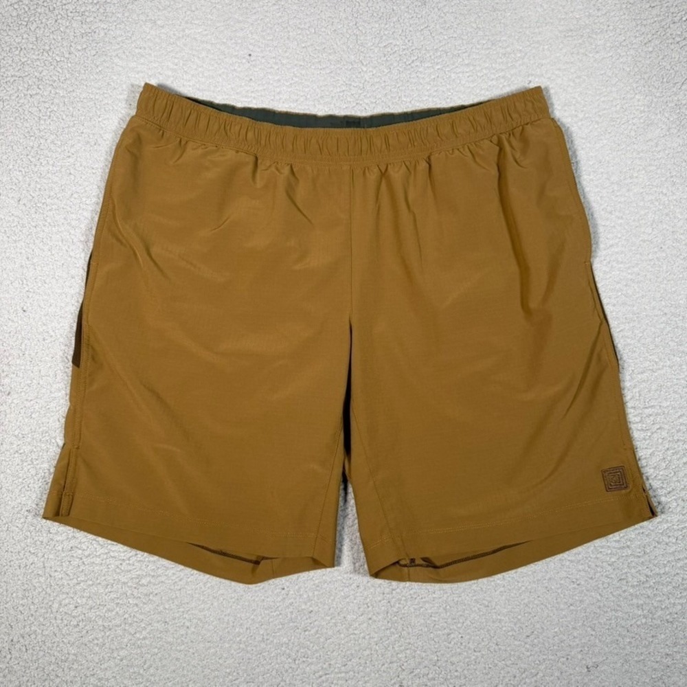 5.11 Tactical Shorts Mens XL Brown Athletic Elastic Waist Drawstring Ripstop